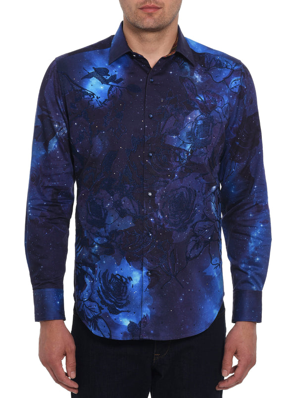 LIMITED EDITION COSMIC GARDEN LONG SLEEVE BUTTON DOWN SHIRT BIG