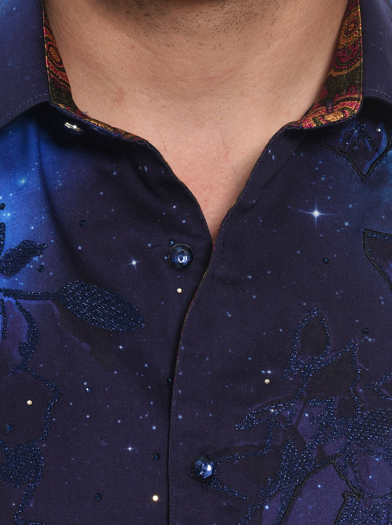 LIMITED EDITION COSMIC GARDEN LONG SLEEVE BUTTON DOWN SHIRT BIG