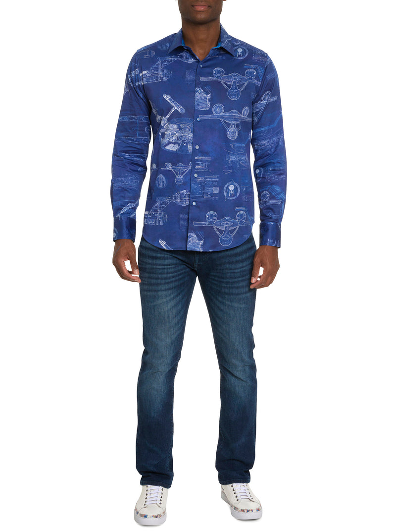 BLUEPRINT LONG SLEEVE BUTTON DOWN SHIRT