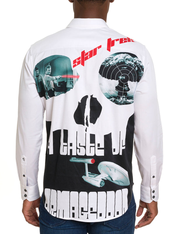ARMAGEDDON LONG SLEEVE BUTTON DOWN SHIRT