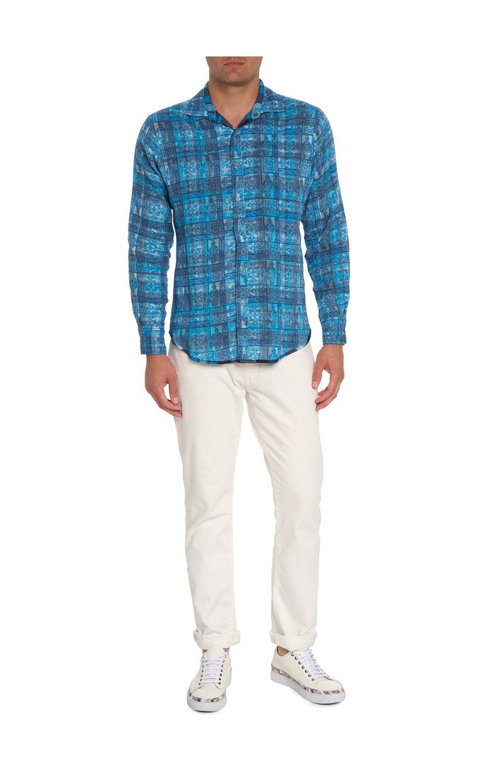 TREMBLAY REVERSIBLE LONG SLEEVE BUTTON DOWN SHIRT