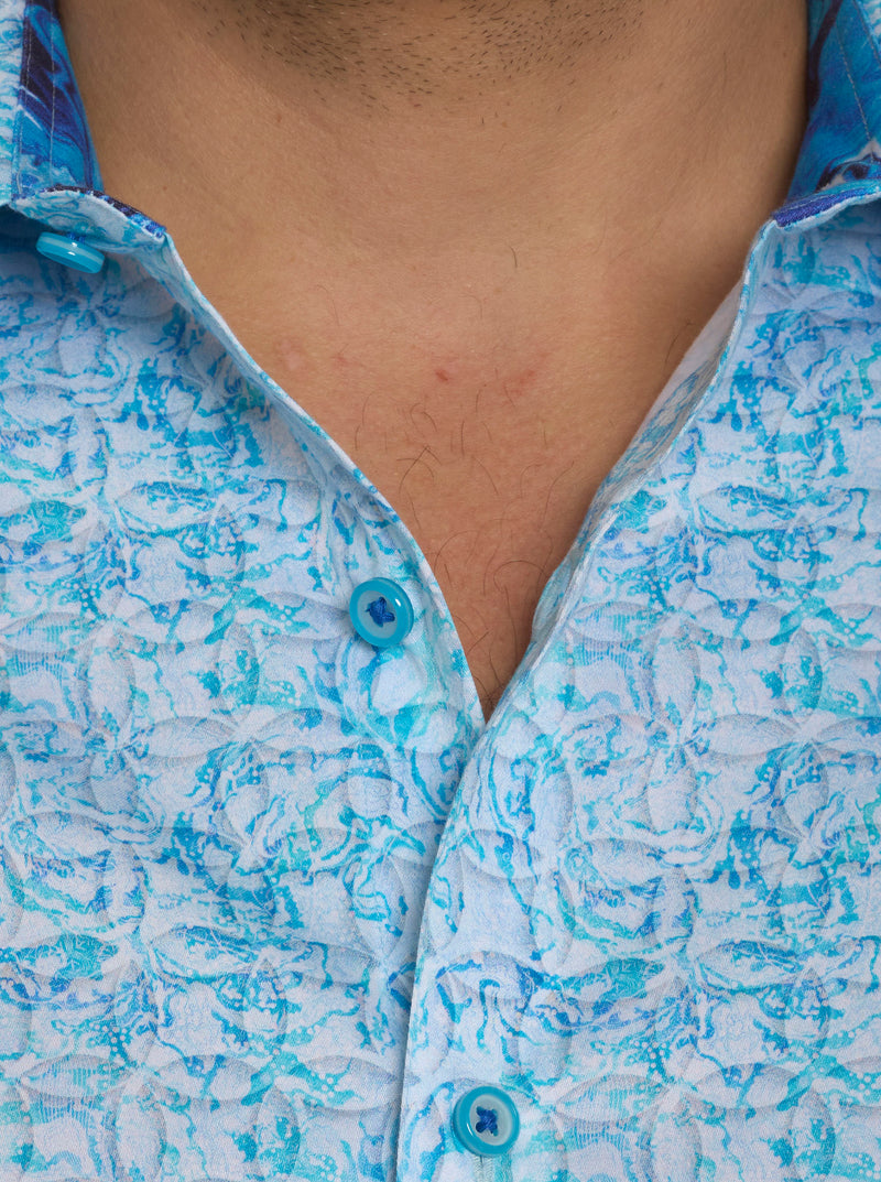 IMPRESSION LONG SLEEVE BUTTON DOWN SHIRT