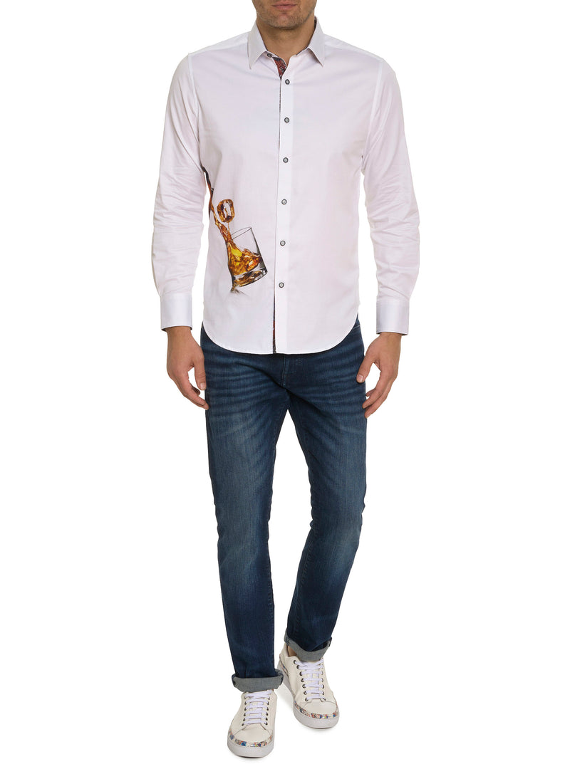 ON THE ROCKS LONG SLEEVE BUTTON DOWN SHIRT