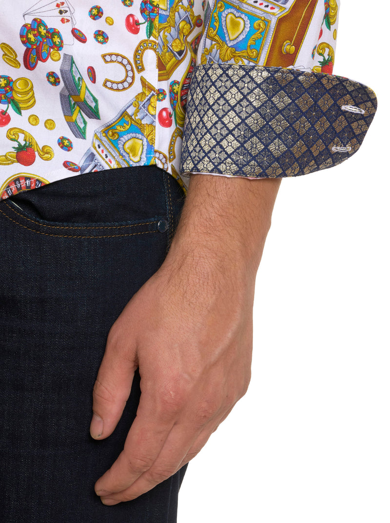 LIMITED EDITION MIKEY ROX LONG SLEEVE BUTTON DOWN SHIRT BIG