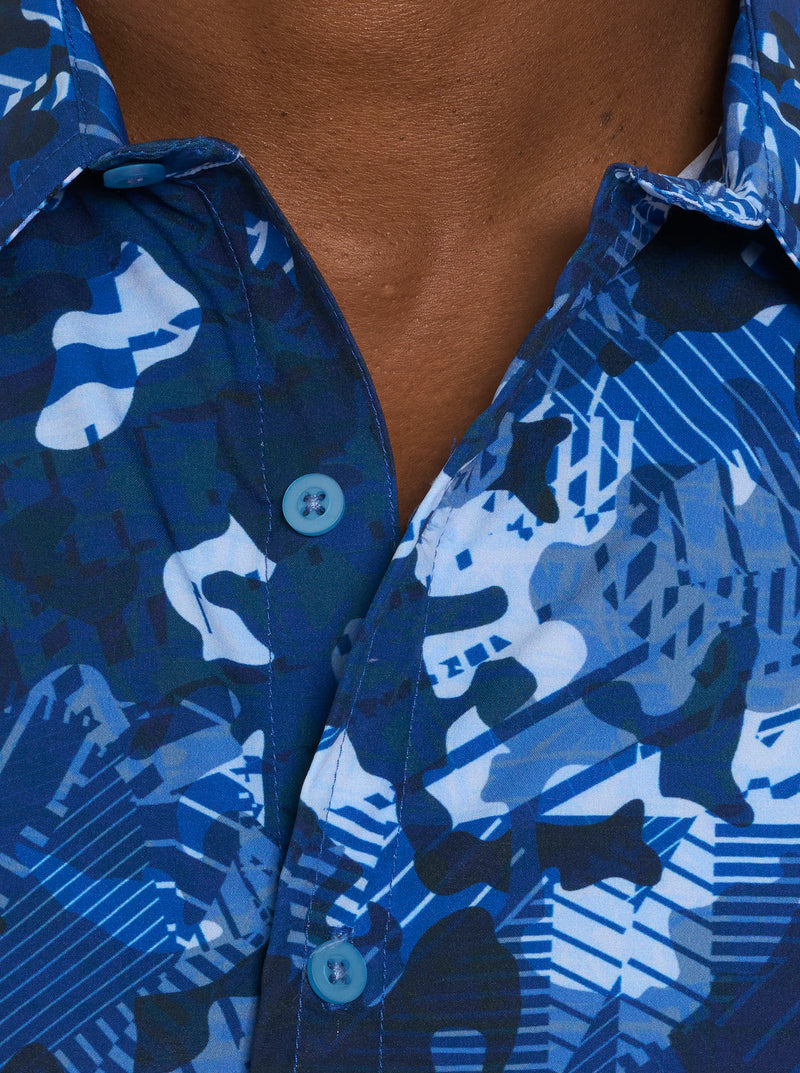 BLUES CLUB PERFORMANCE SHORT SLEEVE BUTTON DOWN SHIRT