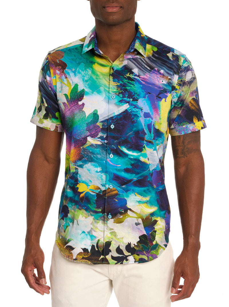 TROPICAL STORM SHORT SLEEVE BUTTON DOWN SHIRT