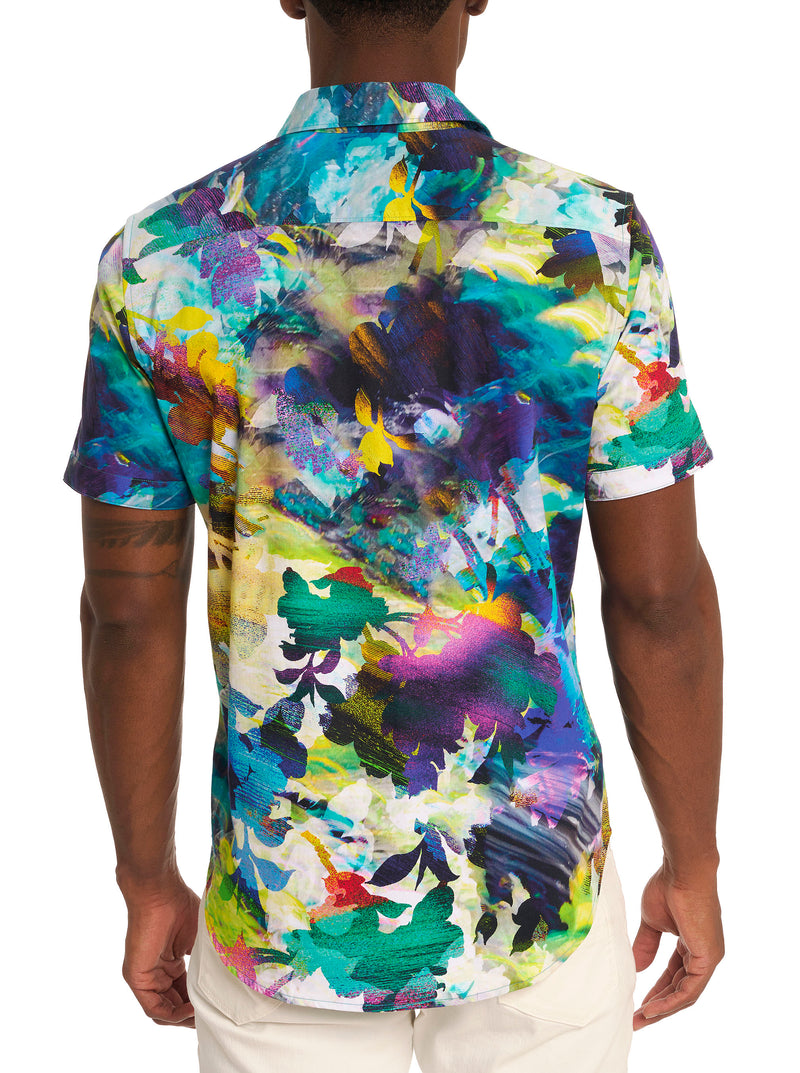 TROPICAL STORM SHORT SLEEVE BUTTON DOWN SHIRT