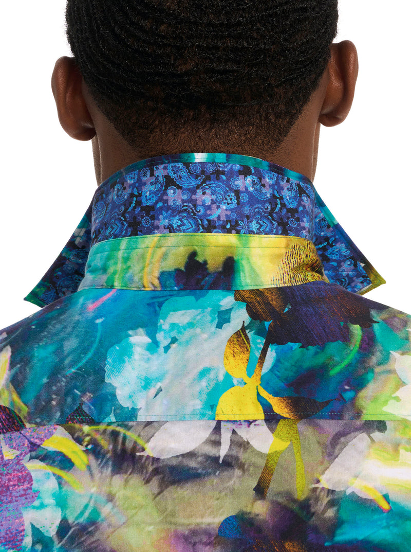 TROPICAL STORM SHORT SLEEVE BUTTON DOWN SHIRT