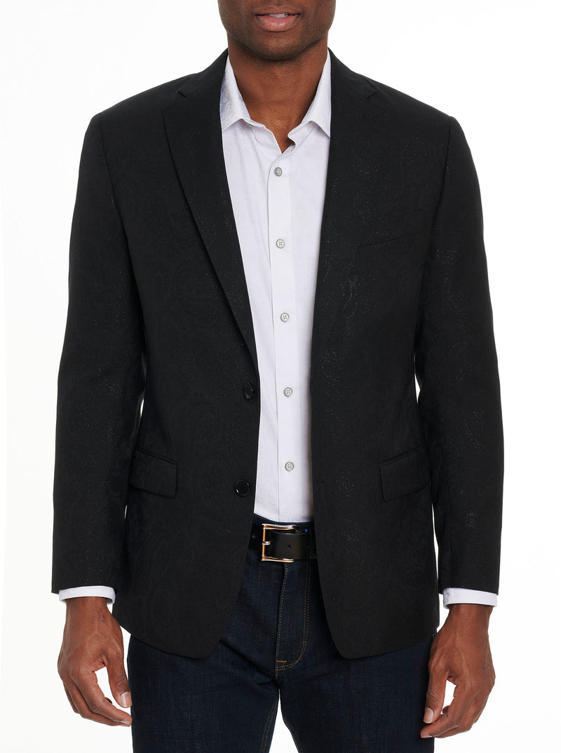 BLACK PAISLEY JACQUARD TUXEDO