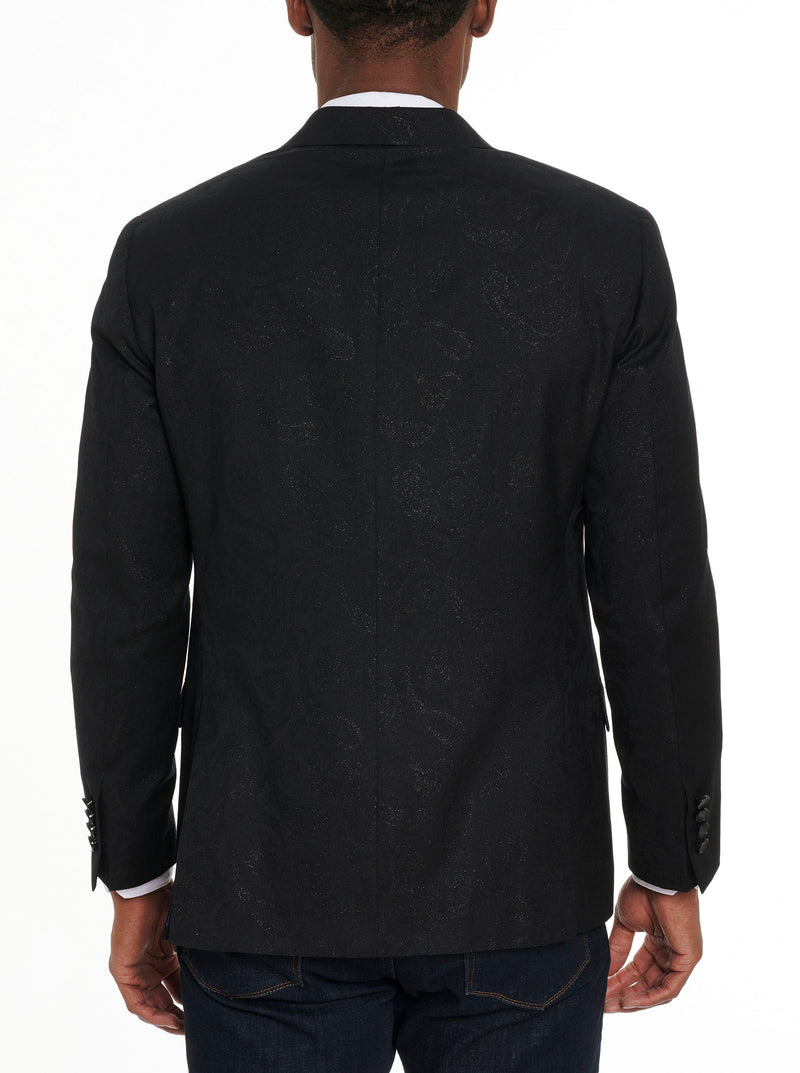 BLACK PAISLEY JACQUARD TUXEDO